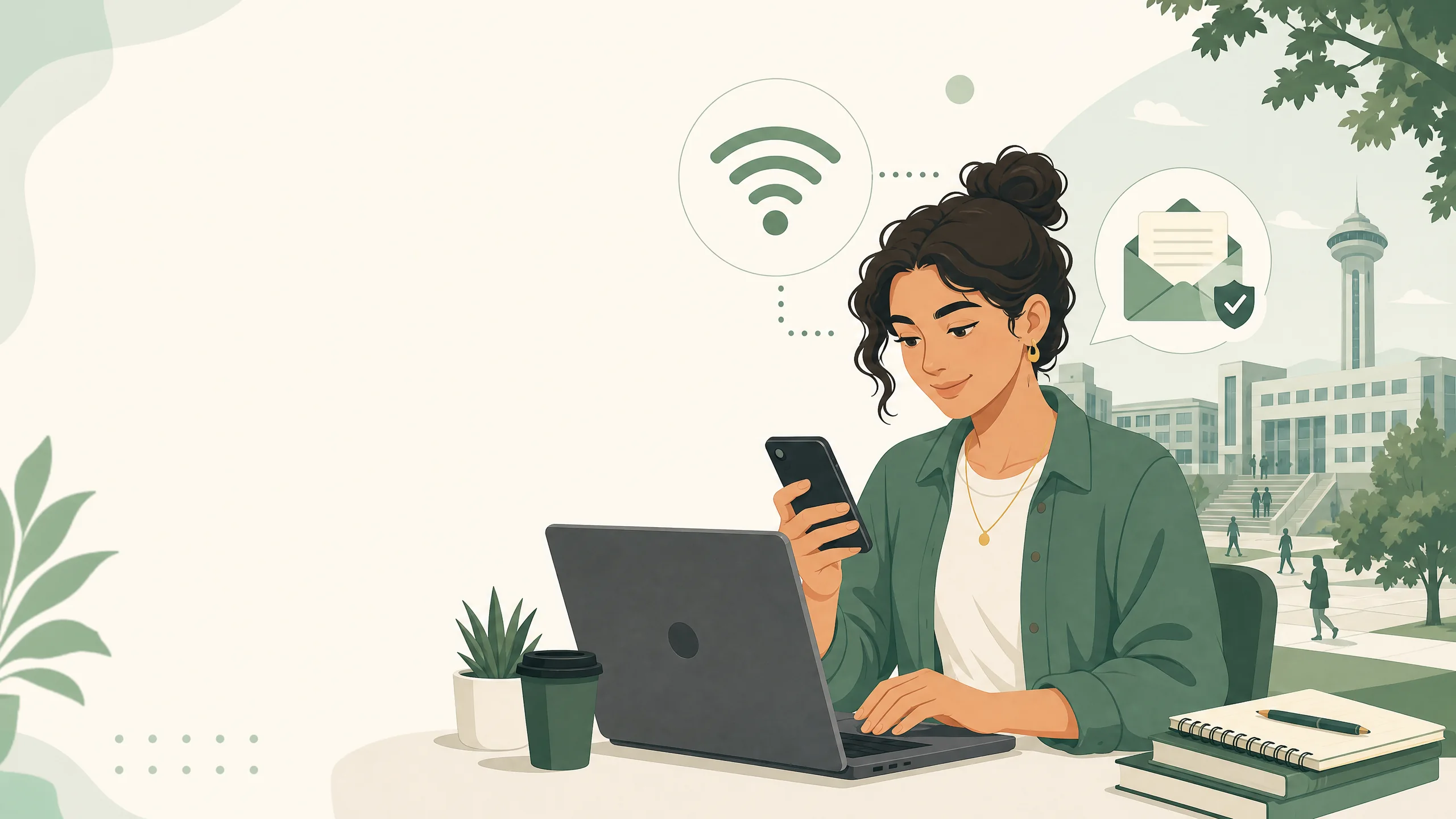 Gazi Üniversitesi öğrencileri için e-posta ve kampüs Wi-Fi bağlantısını anlatan görsel